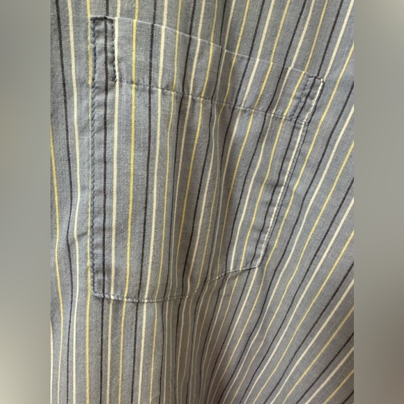 Men's State o Maine 2XLT Sleepshirt Short Sleeve Blue Pinstripe Button Down - Picture 7 of 8